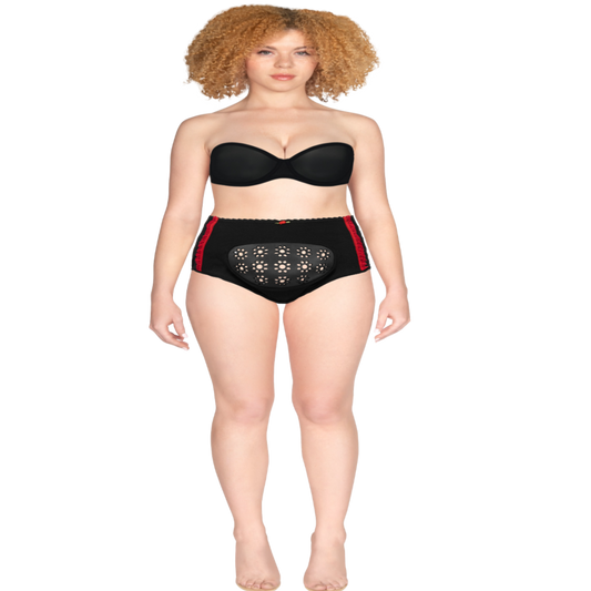 C Section Recovery Underwear (Set of 2) | Red Stripe Lace