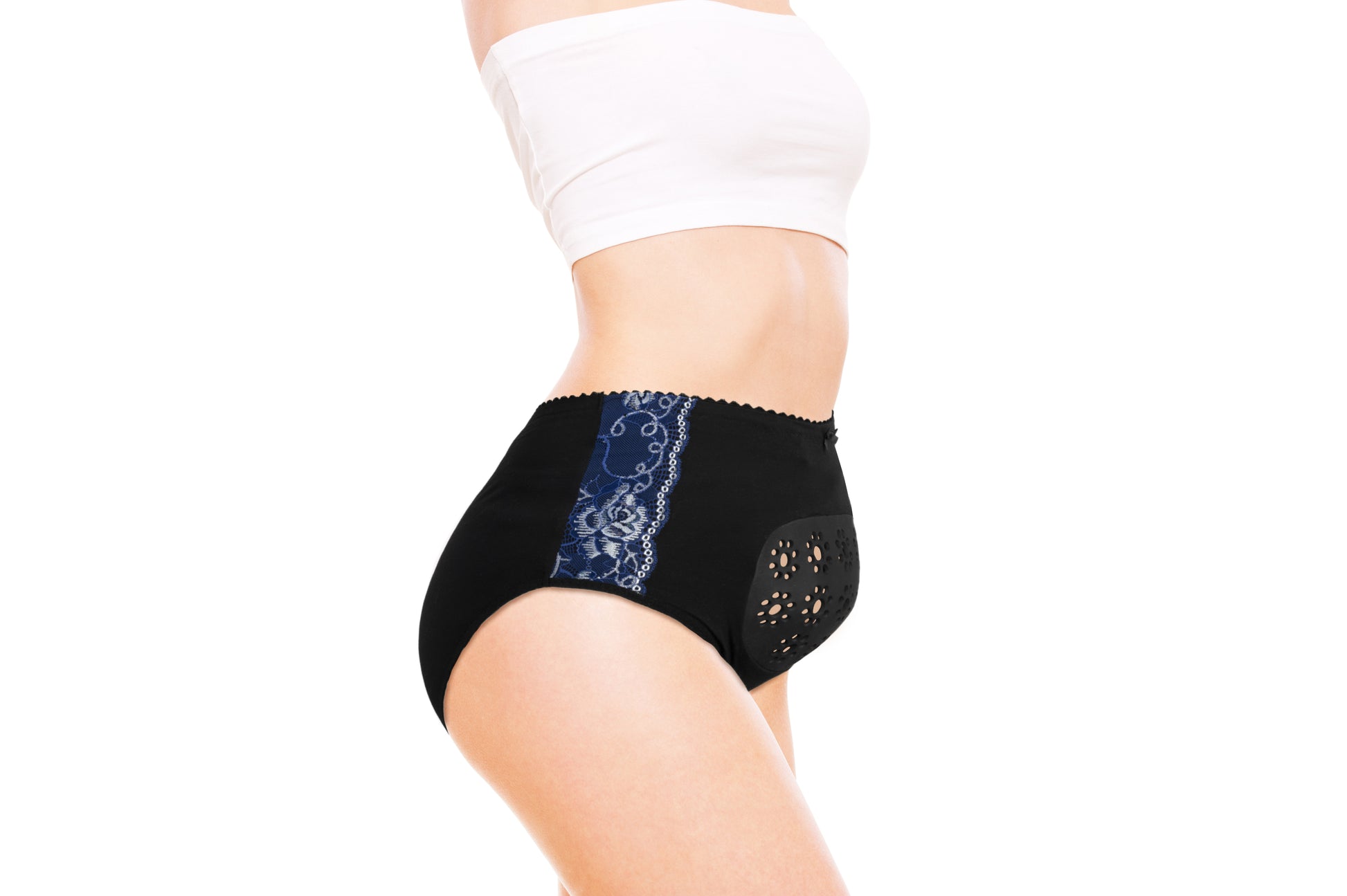 Navy Floral Lace C Section Recovery Underwear (Set Of 2)